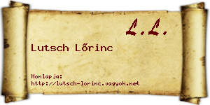 Lutsch Lőrinc névjegykártya