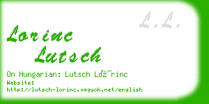 lorinc lutsch business card